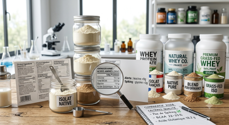 Comparatif des whey 2026 pour choisir la poudre de protéine la plus propre