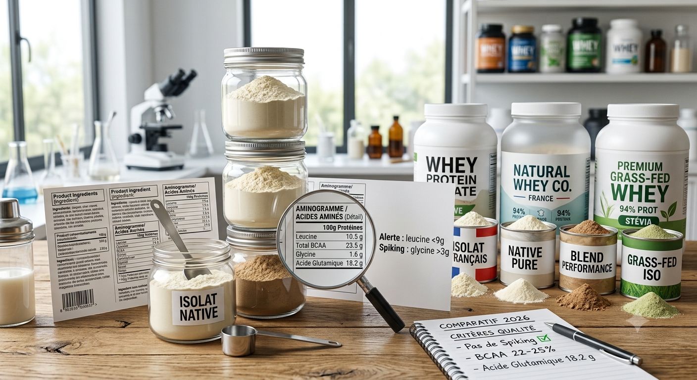 Comparatif des whey 2026 pour choisir la poudre de protéine la plus propre