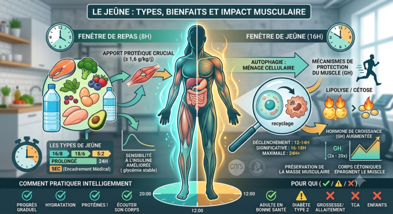 schéma des bienfaits du jeûne chez les sportfs