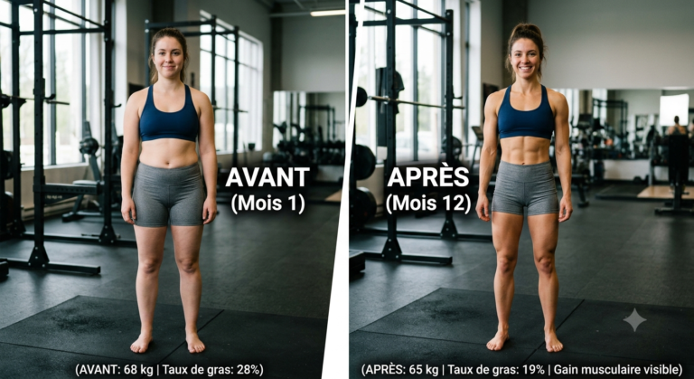 poids qui change peu, silhouette qui change totalement, avec la recomposition corporelle