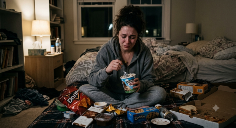 Femme en pleine hyperphagie émotionnelle